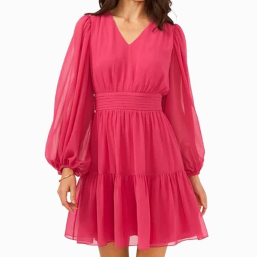 MSK PINK 💅Long Sleeve Fit and Flare Dress for Cocktail